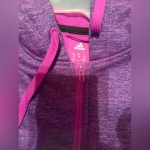 Adidas Magenta Heathered Hoodie
